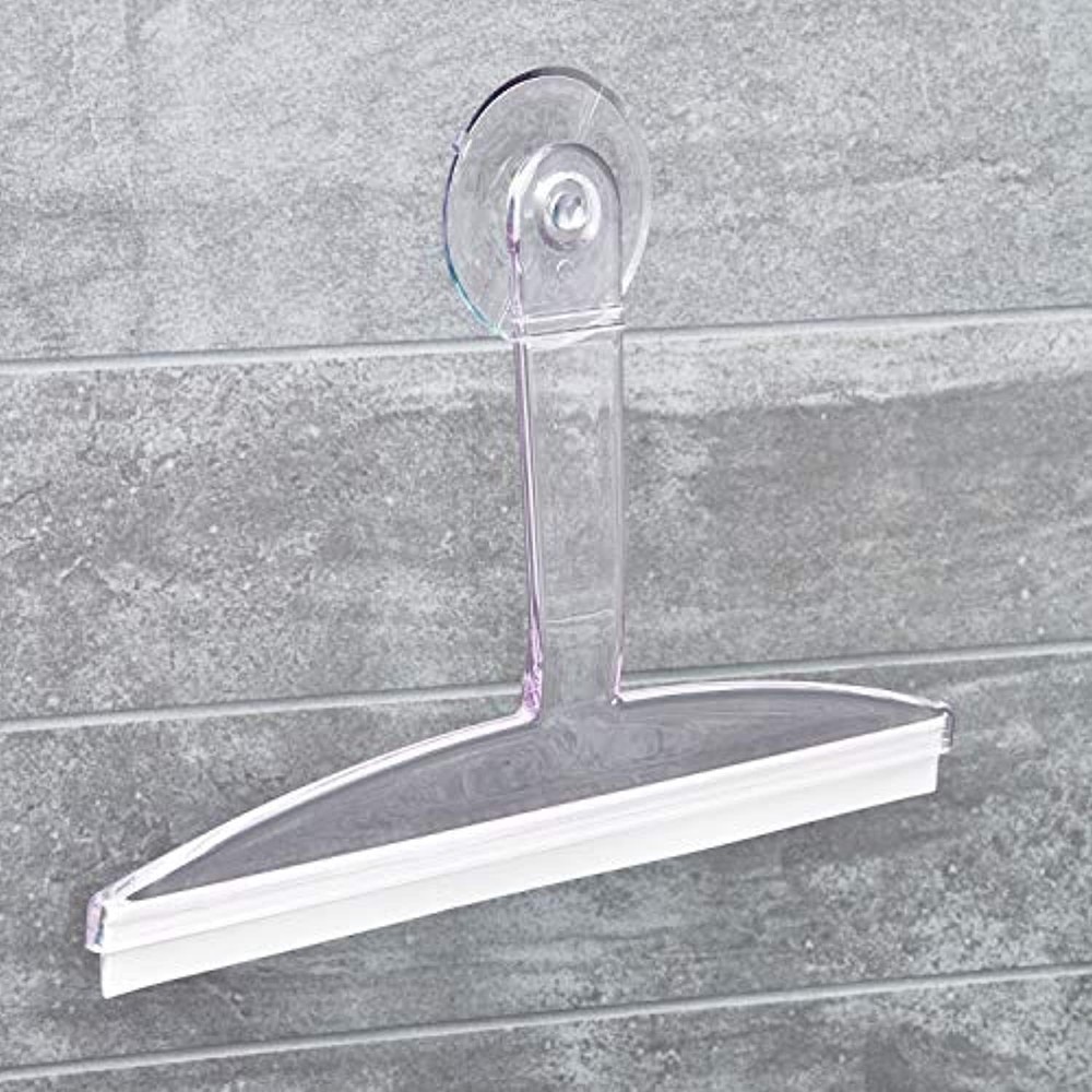 iDesign 22300 Plastic Plastic Suction Squeegee with Storage Hook Shower, Window,