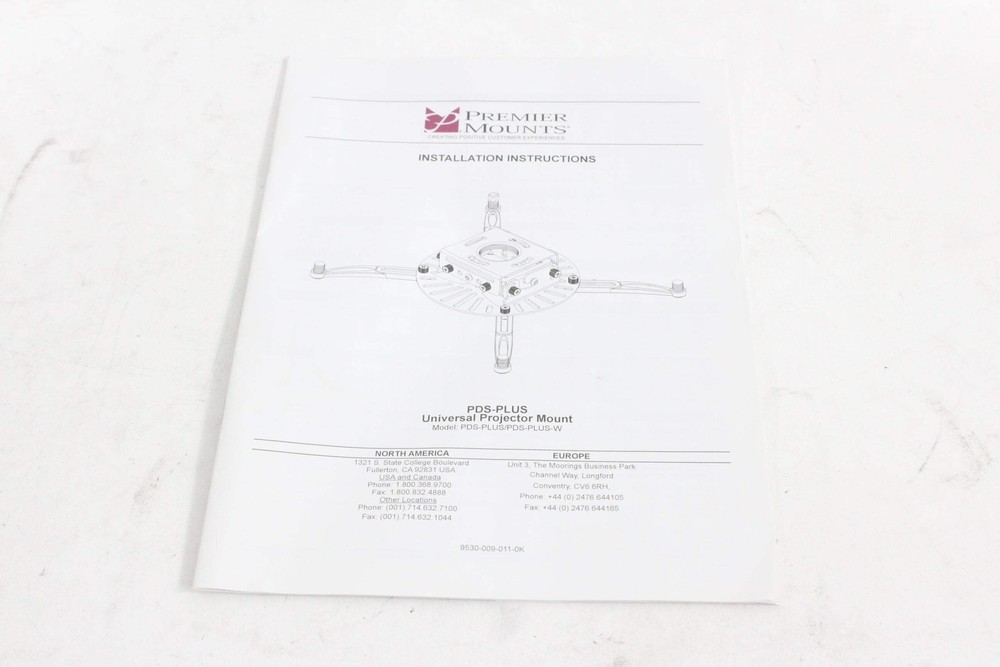 Premier Mounts PDS-Plus Ceiling Mounts w/ Lock-It Hardware (Max Weight: 75 lbs)
