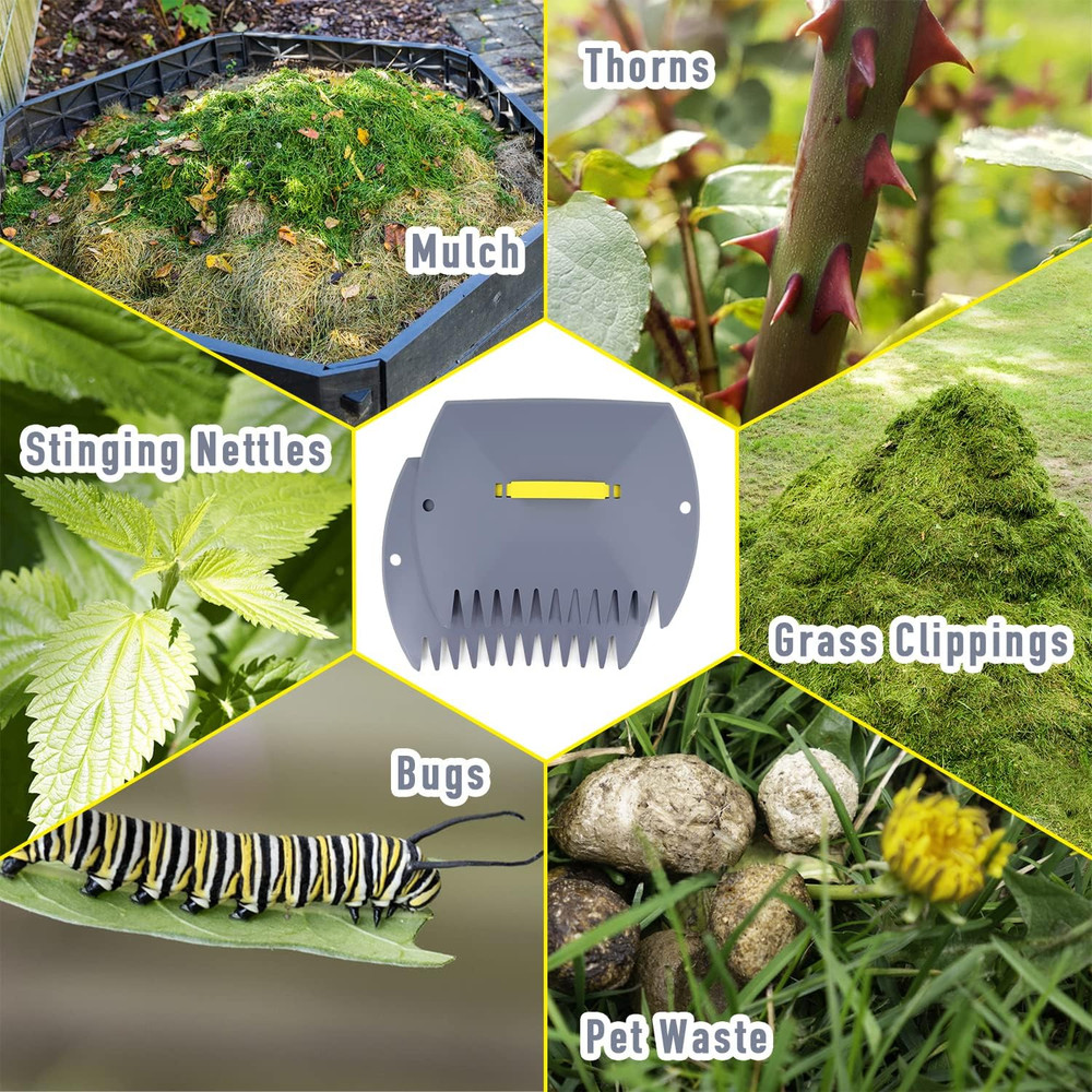 Leaf Scoops Hand Rake, Lightweight Leaf Grabber,Grey Leaf Collector, Leaf Picker