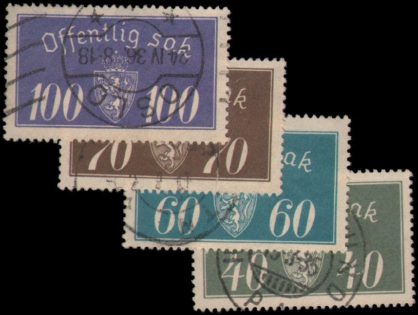 Norway #O9-O21 set Used high values shown