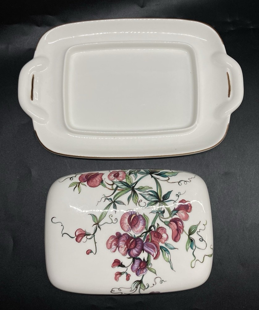 BOTANICA Villeroy & Boch 8 7/8" Rectangular Butter Dish Lathyrus Tuberosus
