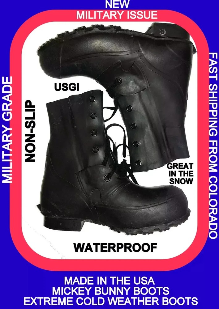 EXTREME ARCTIC COLD WEATHER MICKEY MOUSE BUNNY BLACK BOOTS NO VALVE 5 NARROW 5N