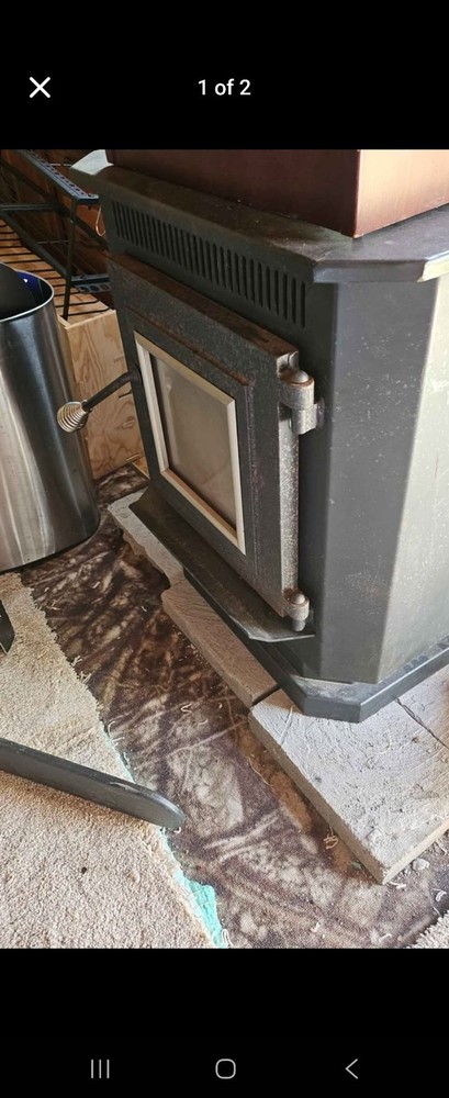 Freestanding Black Heating Stove with Blower, Viewing Window, Digital Controls