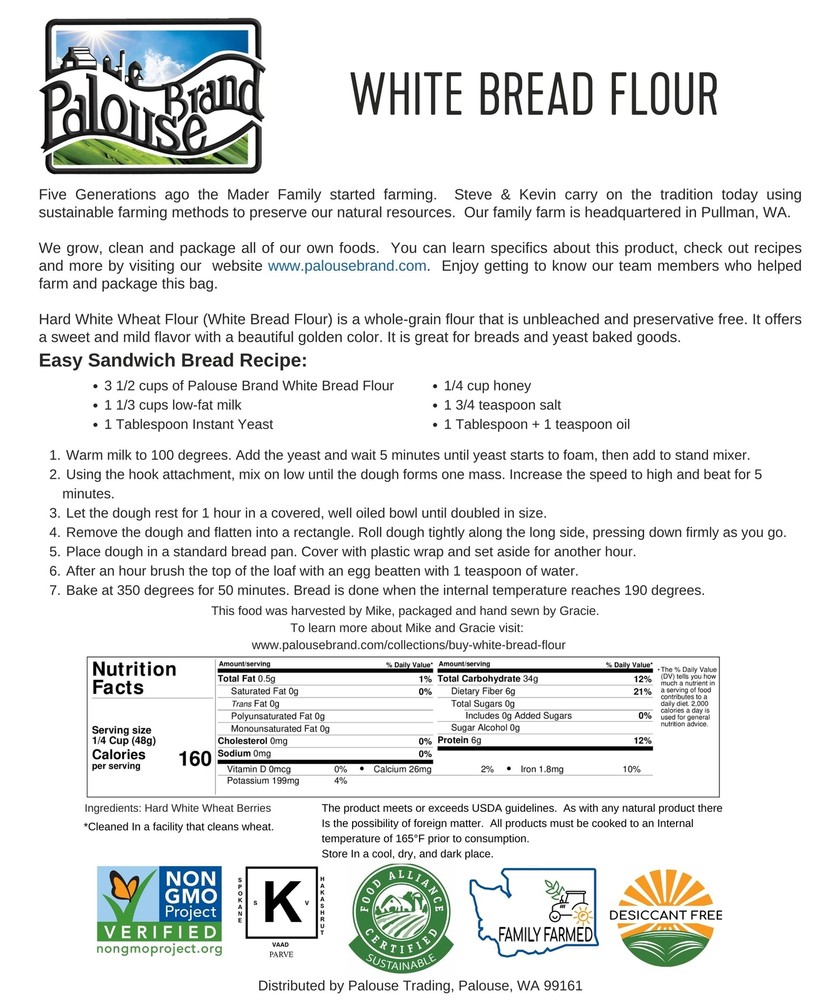 9 LBS White Bread Flour - 3 Pack HWW