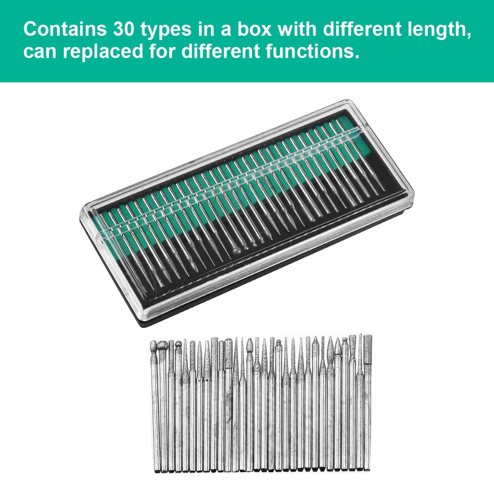 90Pcs Diamond Burr Bits Drill Set Rotary Multi Tool Accessories Kit US Ship