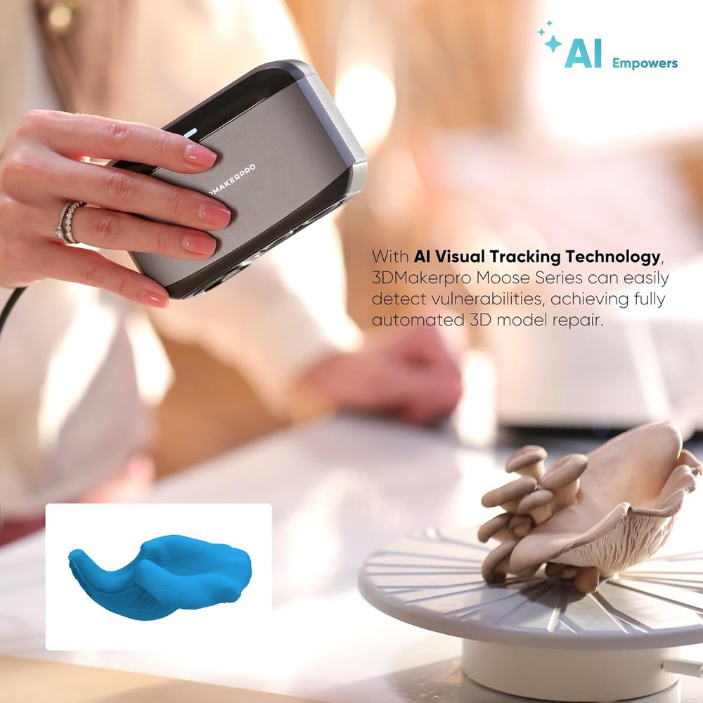 3DMakerpro Handheld 3D Scanner For 3D Printing Moose 0.03mm Accuracy 10FPS