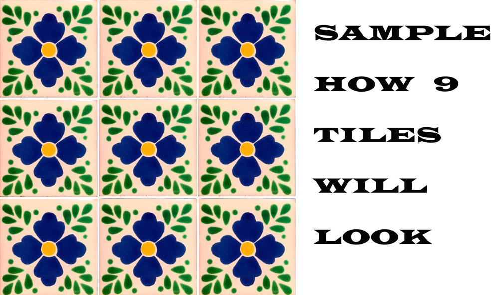 #C053 MEXICAN CERAMIC HANDMADE TALAVERA TILE SETS