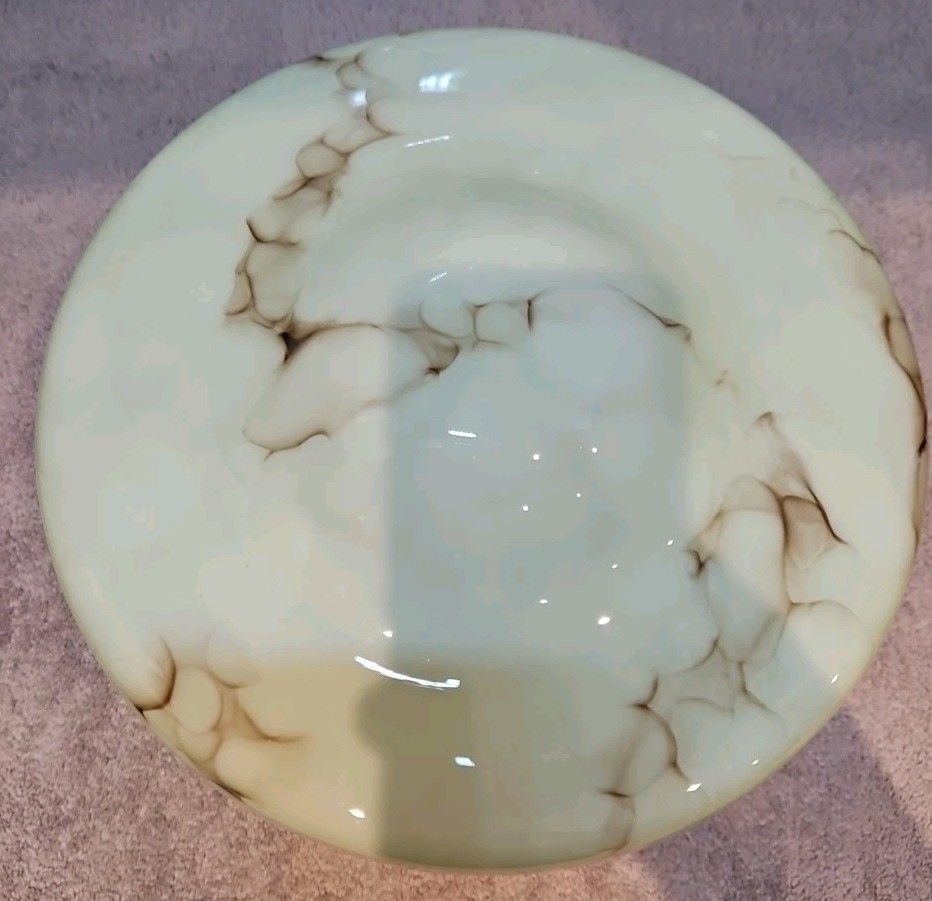 Vintage Art Deco Flycatcher Plaffonier Green Brown 11" diameter