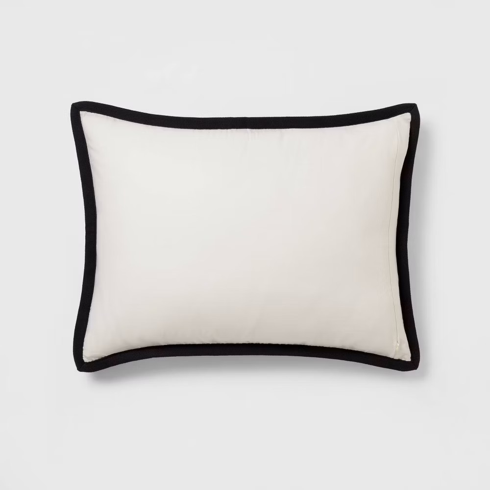 Standard Micro Waffle Coverlet Sham Black - Threshold: Cotton Dobby