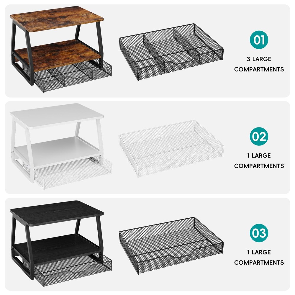 2-Tier Printer Stand with Storage, Desktop Organizer for Printer , Desk Shelf...