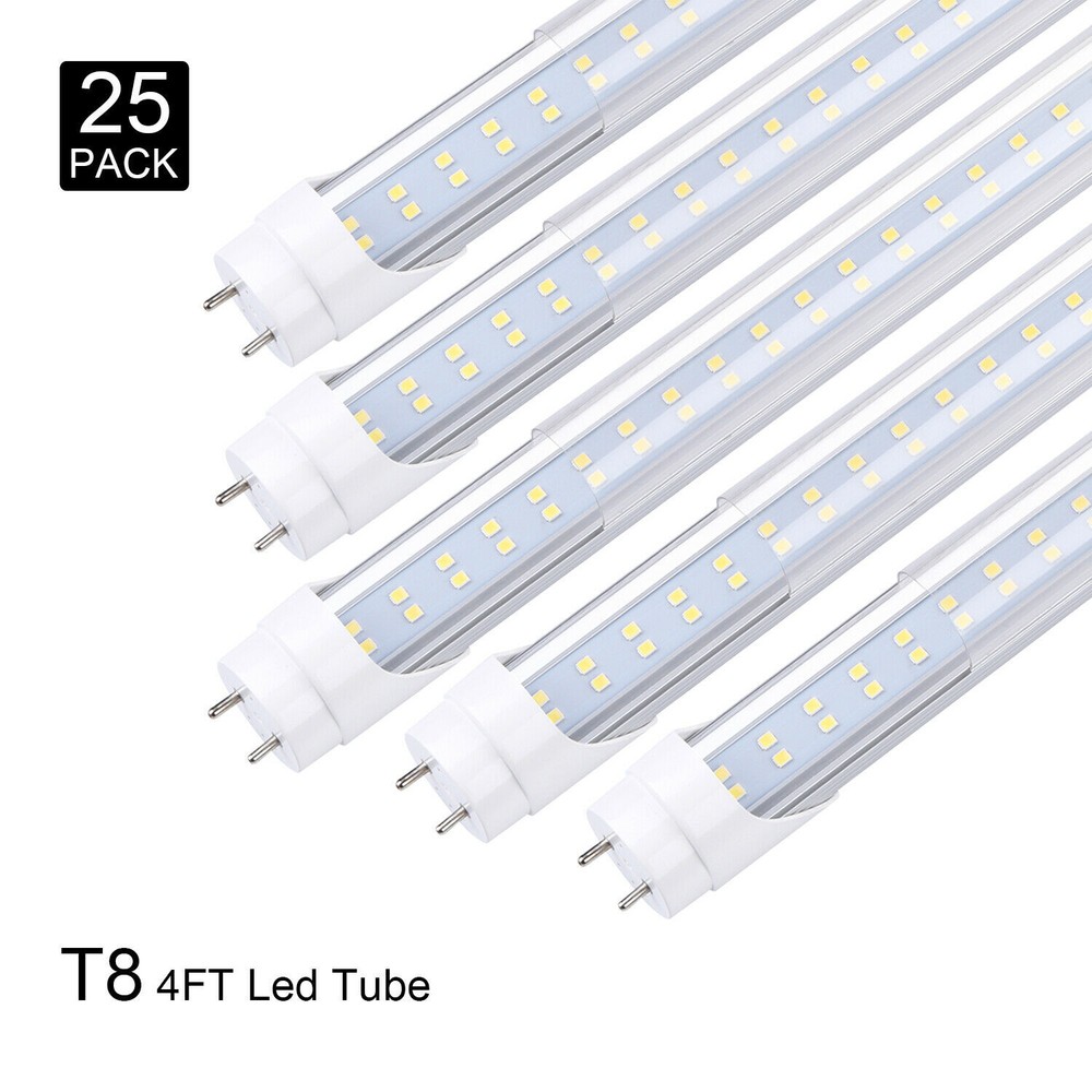 25Pcs T8 T10 T12 4FT G13 Bi Pin Led Tube Light Bulbs 28W 4' Led Shop Light 6000K