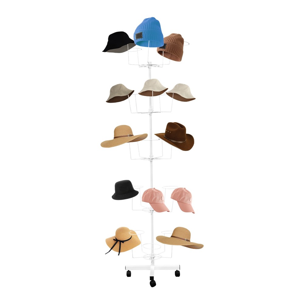 Freestanding Hat Display Stand with 25 Hooks – Durable Iron Storage Solution