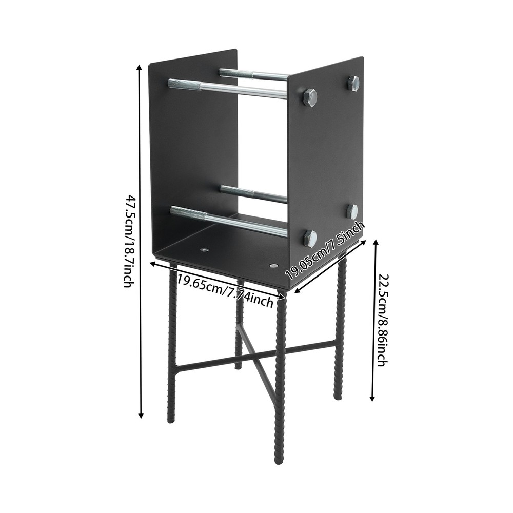 2-Pack U-Shaped Post Base for 7x7 Wood Posts, Heavy Duty Steel Fence/Deck Holder