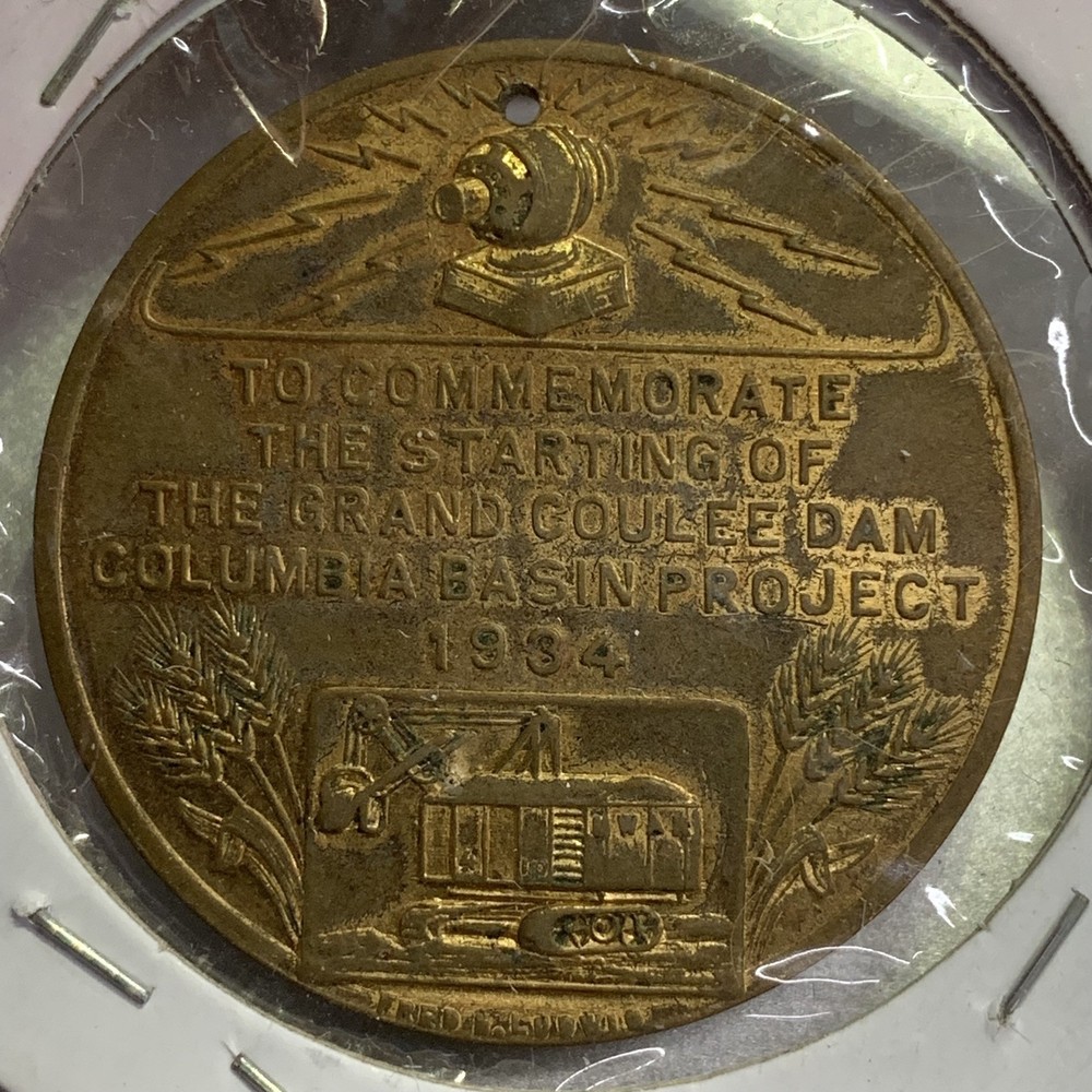 Washington, Grand Coulee Dam 1934 Commorative Brass Token