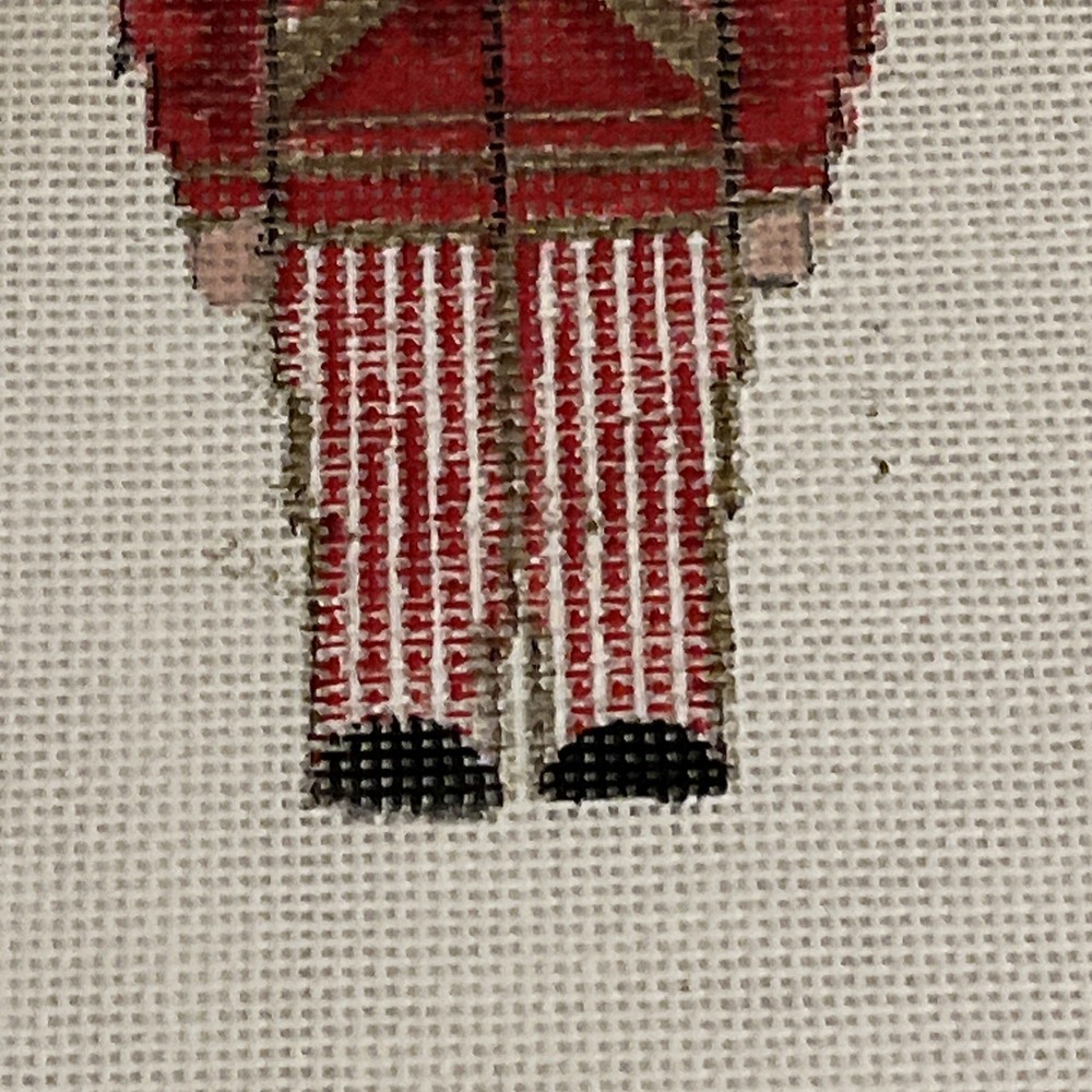 Nutcracker Soldier Needlepoint Canvas Hand Painted 14 Count Mesh