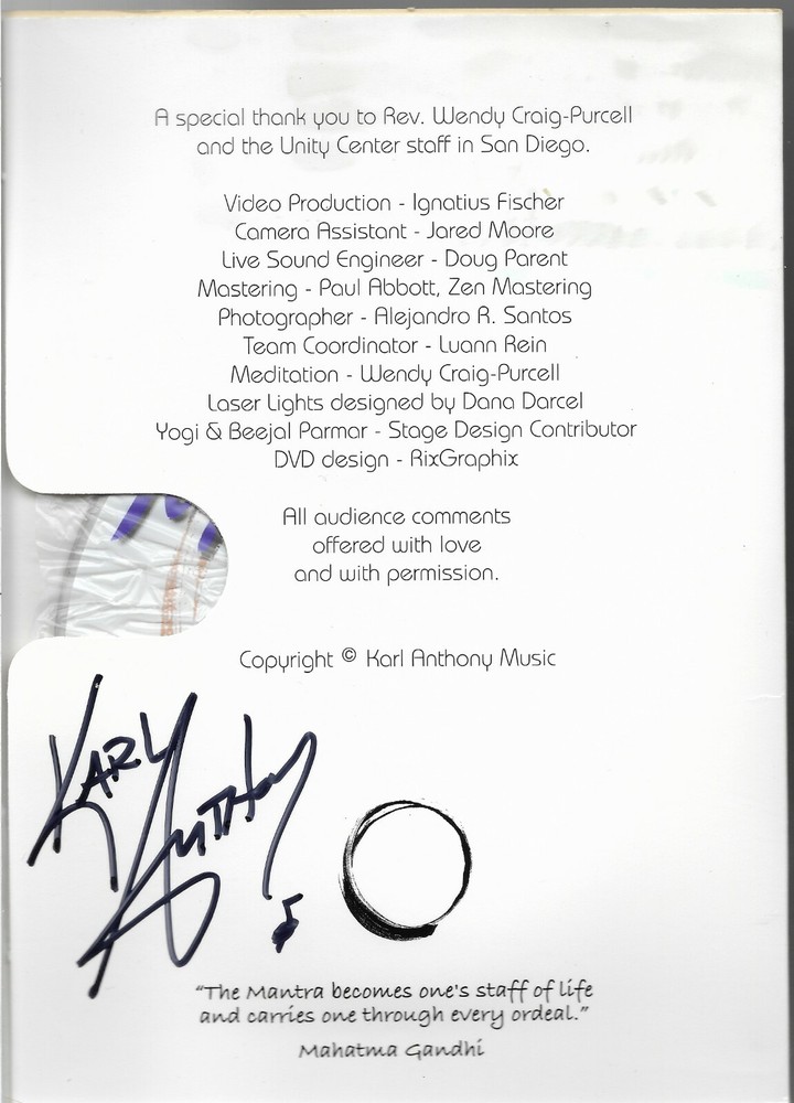 Mantra * by Karl Anthony (DVD, 2011) Original Signed