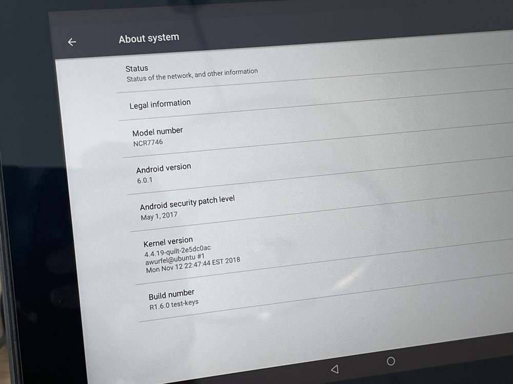 NCR POS Android INTEL 11 ‘’ Touch Screen 7746-8910-0001