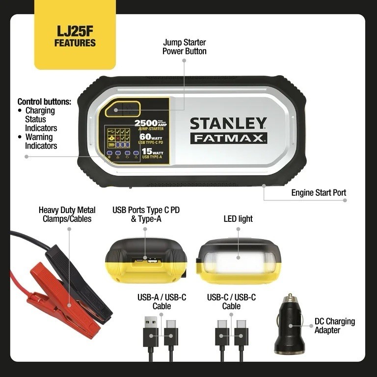 Stanley Fatmax 2500 AMP Lithium Jump Starter