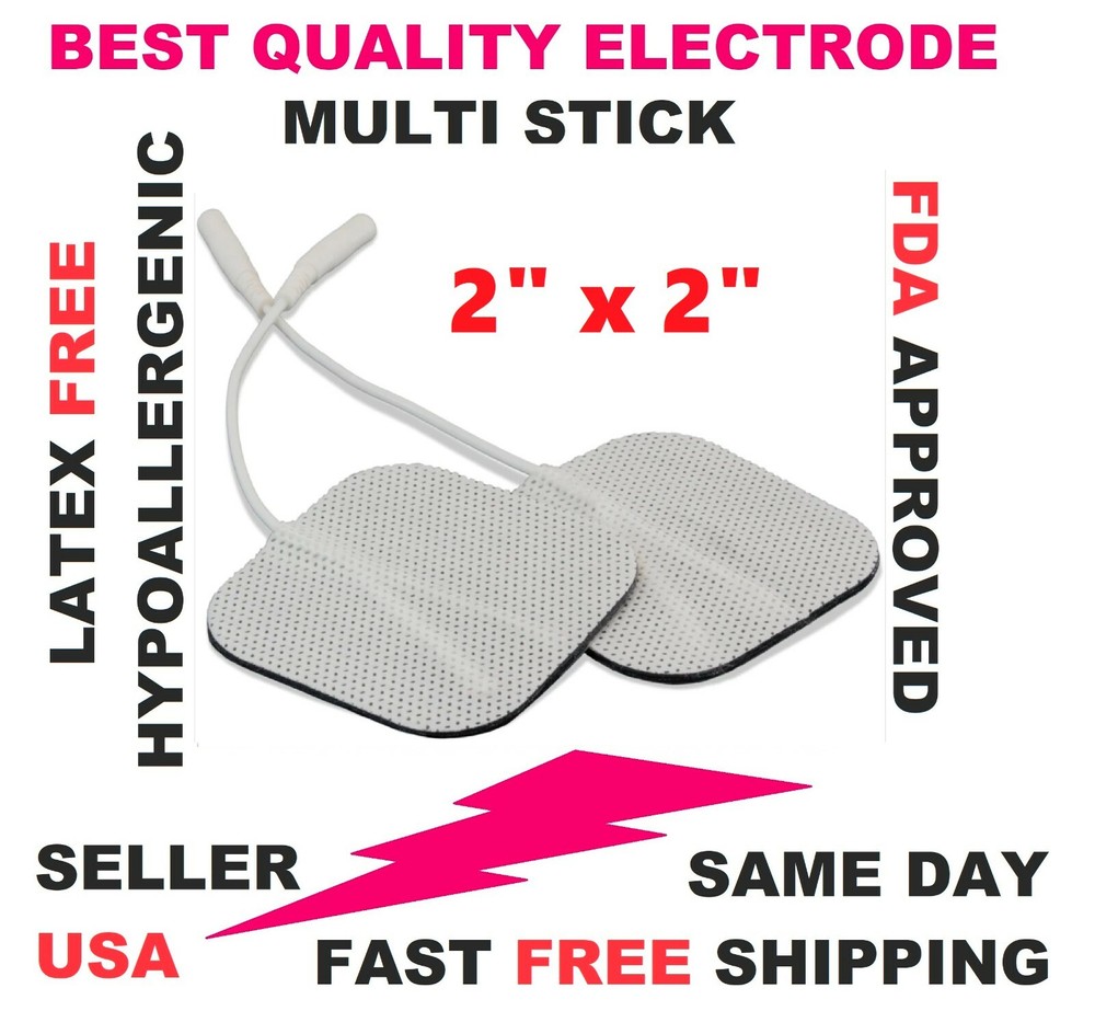 12ps MULTI STICK WHITE CLOTH ELECTRODE 2" x 2" for METTLER ELECTRONICS SYS*STIM