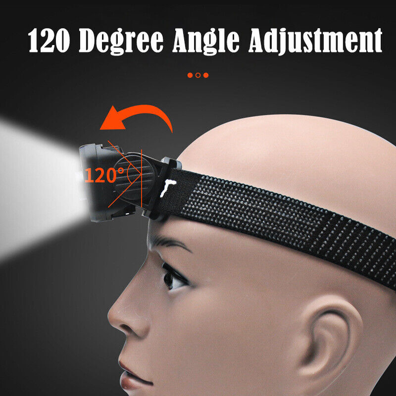 COB LED Headlamp Headlight Flashlight Torch USB Rechargeable Waterproof Sensor