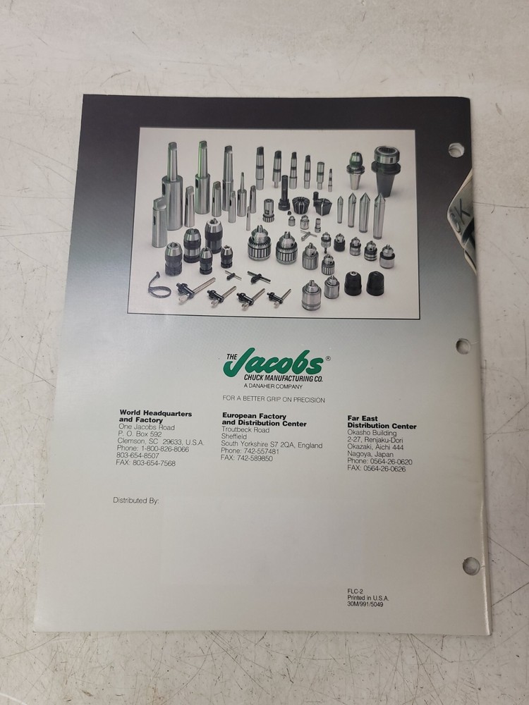 1991 Jacobs Chucks Tools Products Catalog