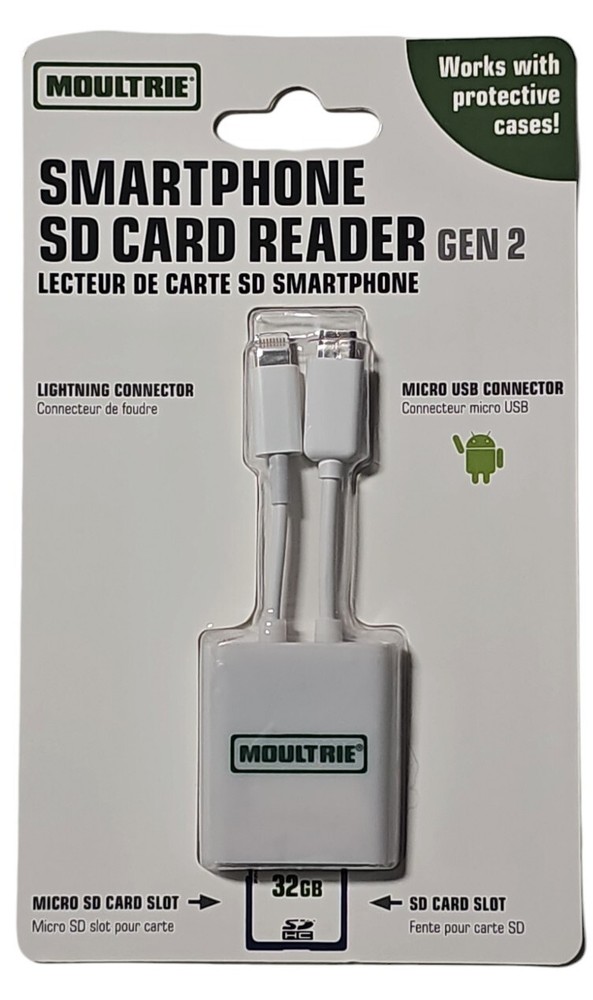Moultrie Smartphone SD Card Reader | Gen2 | Supports SD & Micro SD Cards