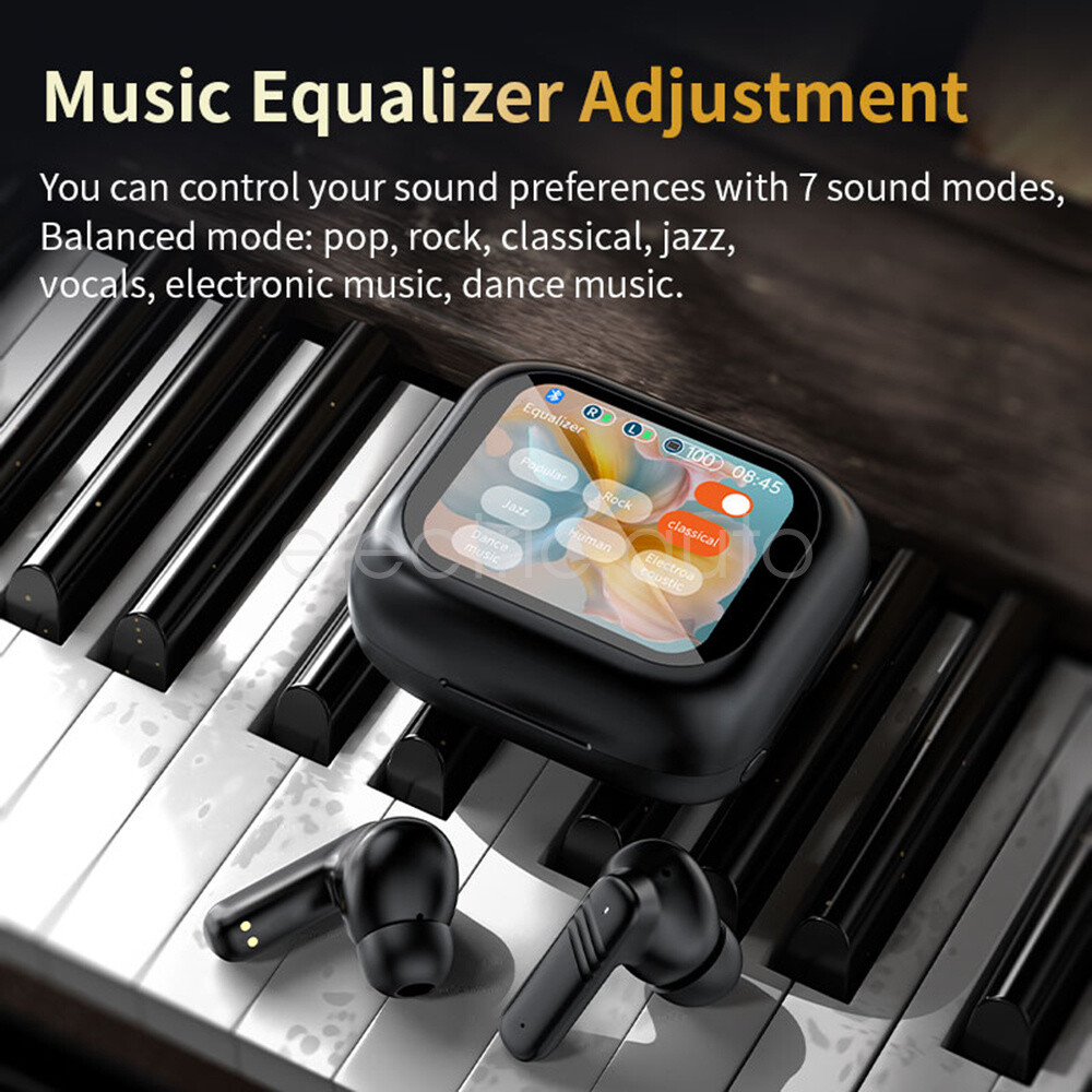 Bluetooth 5.4 Earphone Full Touch Screen TWS Wireless Earbuds Noise Reduction