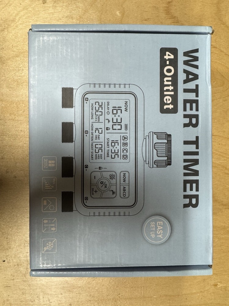 Smart Sprinkler Timer Programmable Water Timer for Garden Irrigation Auto 4 Zone