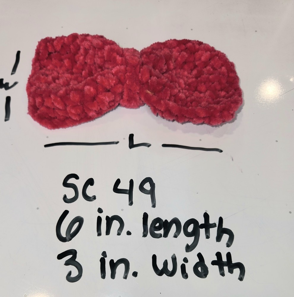 Handmade Crochet Fluffy Pet Valentine's Bowtie with Snaps