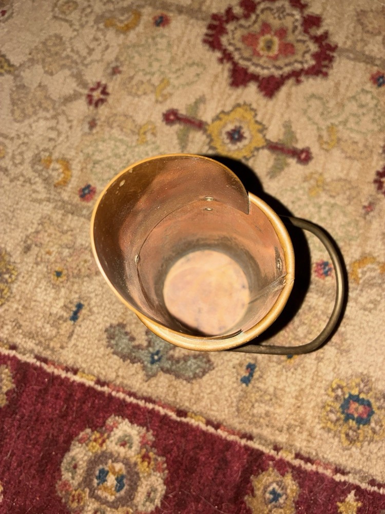 Antique Solid Copper Fireplace Match Holder