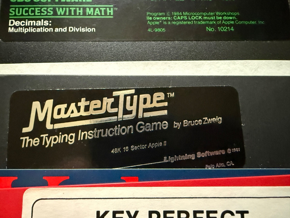 Apple 5.25 Software - MASTERTYPE + Key Perfect.. tested to work on Apple 2c