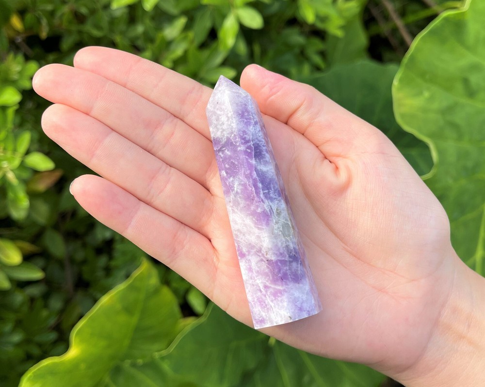 Lepidolite Obelisk (6-Sided Lepidolite Crystal Tower, A Grade Lepidolite Point)
