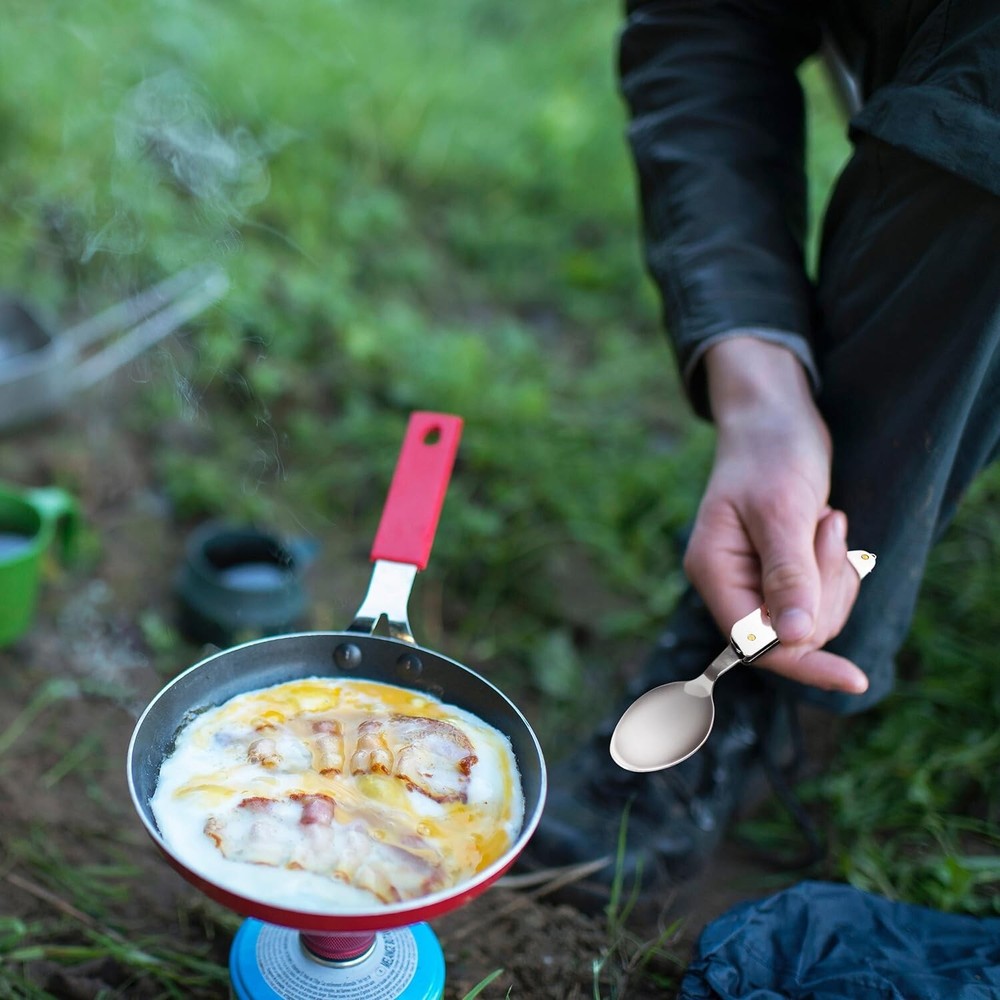 Travel-Friendly Camping Flatware 2-Pack - Rust-Resistant Multitool Utensils Set