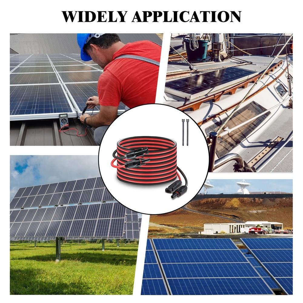 20FT 12 AWG Solar Panel Extension Cable PV Wire Solar Connector Flexible Wire