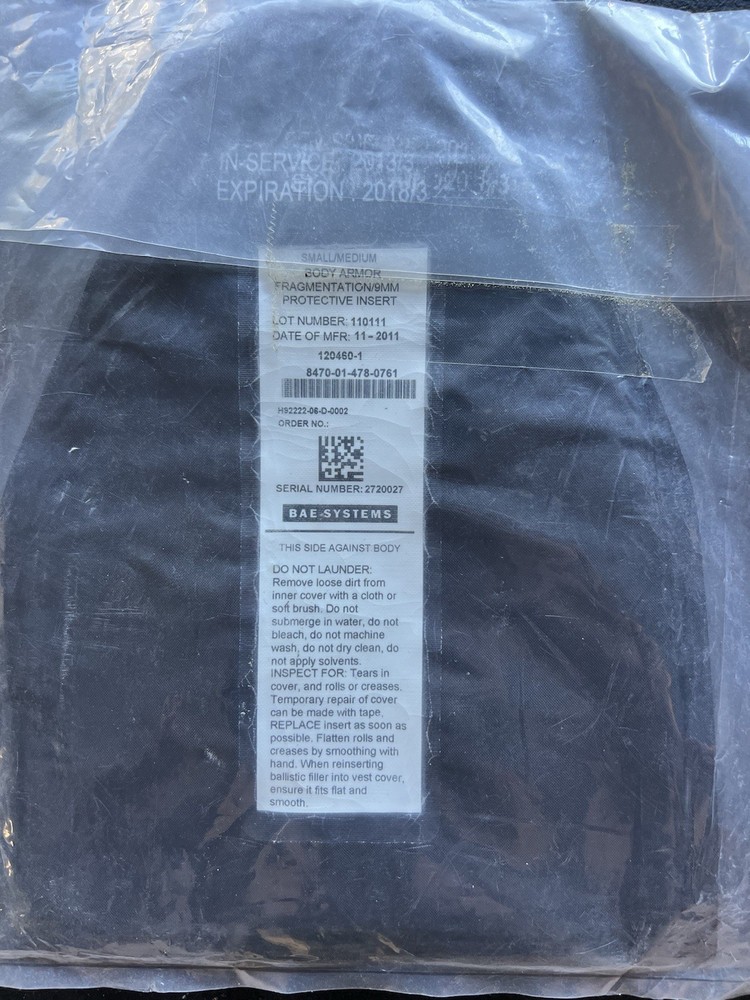 BAE Systems Small/Medium Black groin Protective Insert Body Armor