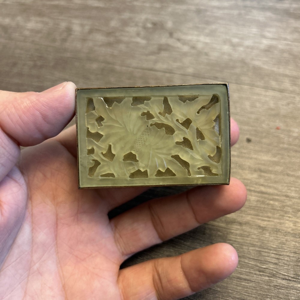 Vintage Jade & Enamel Match Box