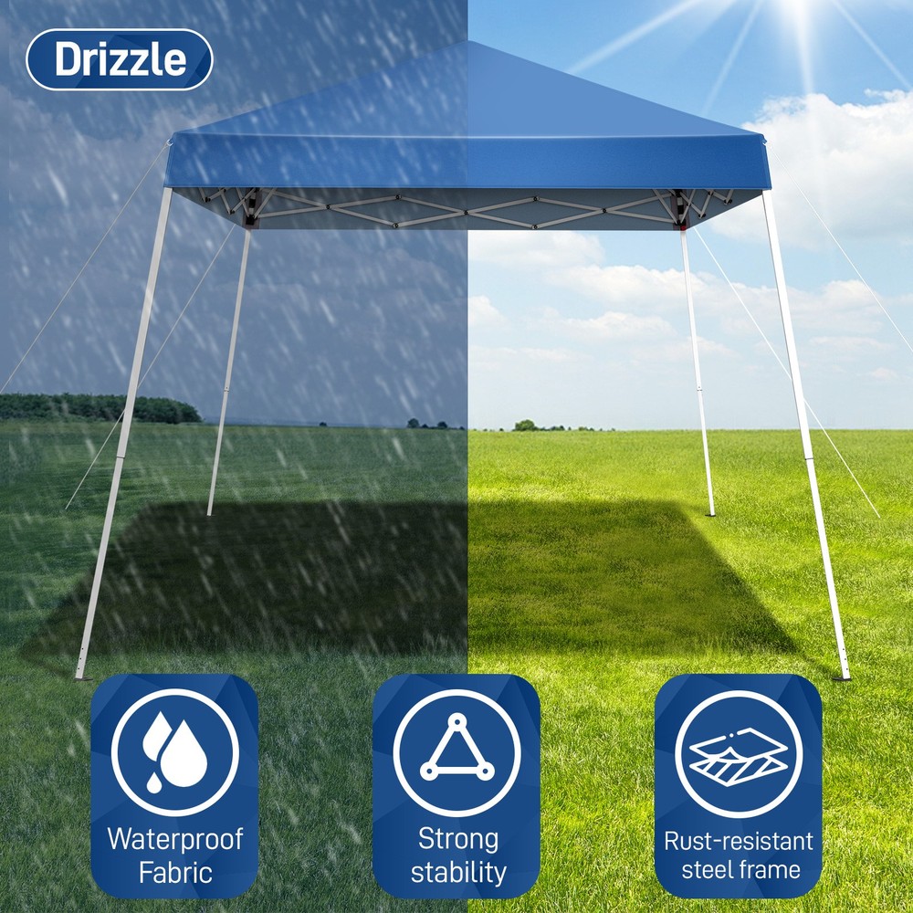 2.4 x 2.4m Portable Home Use Waterproof Folding Tent Blue