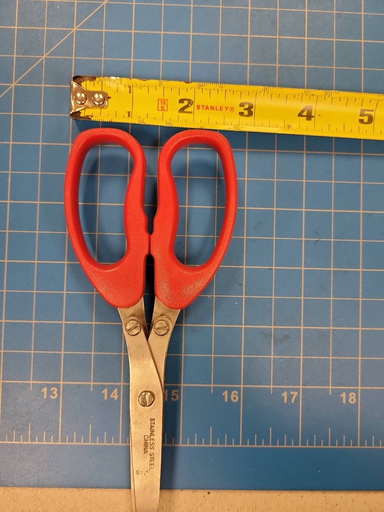 Stainless Steel Herb Scissors 5 Blade Multi Cut Kitchen Shears Red Handle