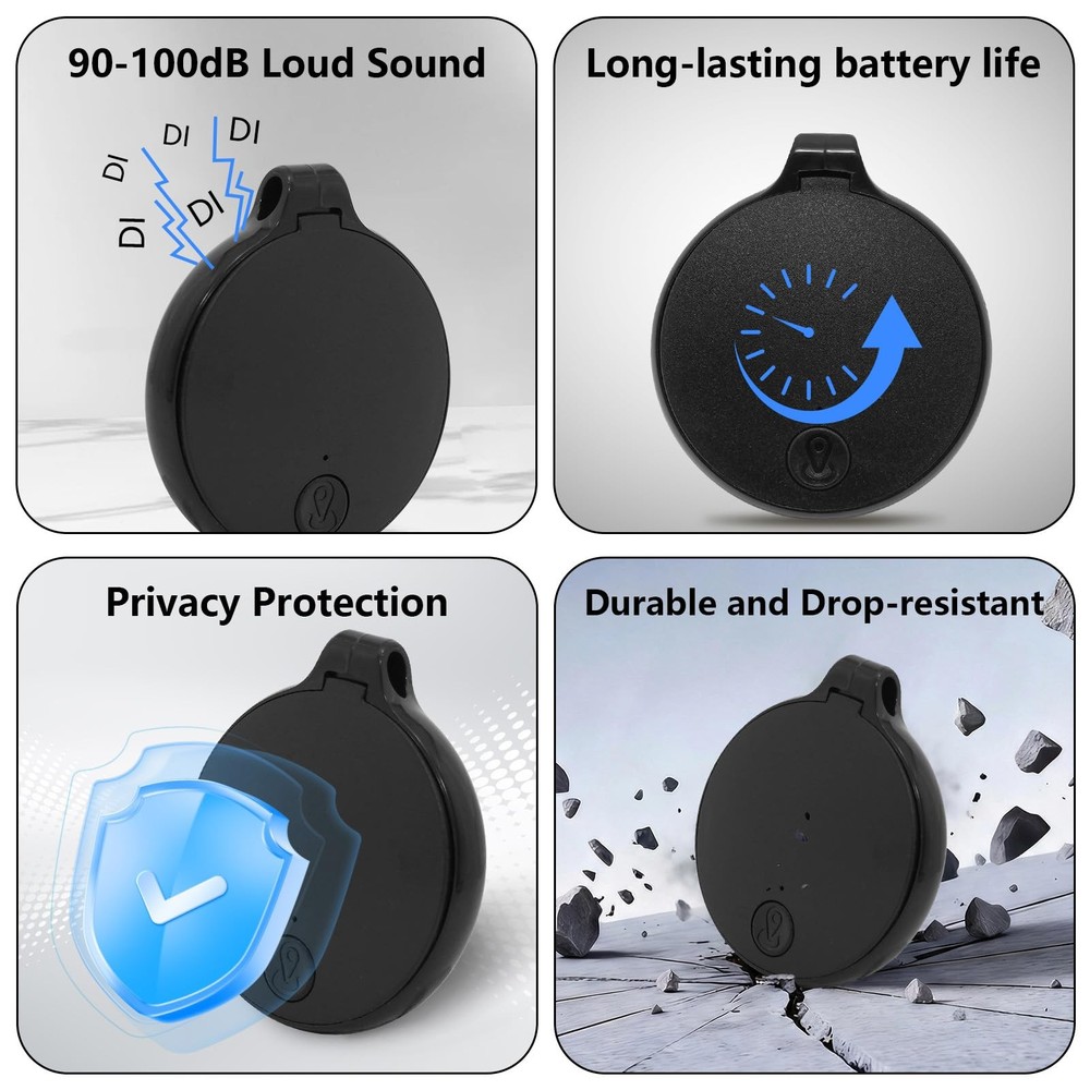Tracker Tags 4 Pack Apple MFi Certified Bluetooth 5.4 Tracker with Replaceabl...
