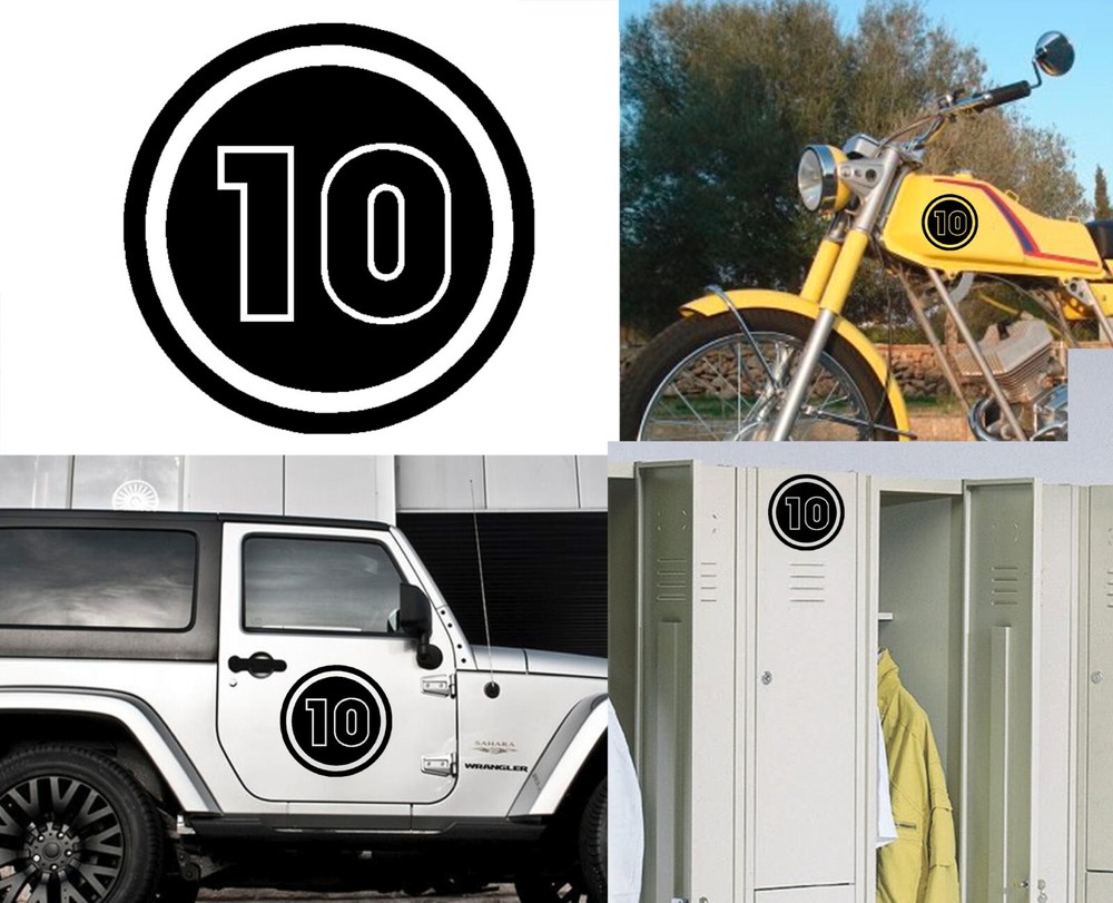 Number 10, Sticker Vinyl Cut Version v02
