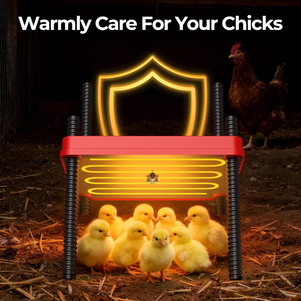 Winter Chick Brooder Heating Plate, Adjustable Temp & Height, Energy Efficient