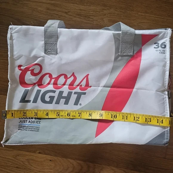 Coors Light Rectangular Zippered Soft Cooler Bag For Drinks Holds 36 12 OZ Cans