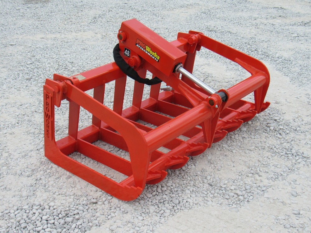 48" Root Grapple and 42" Long Pallet Forks Quick Attach Attachment Combo Package