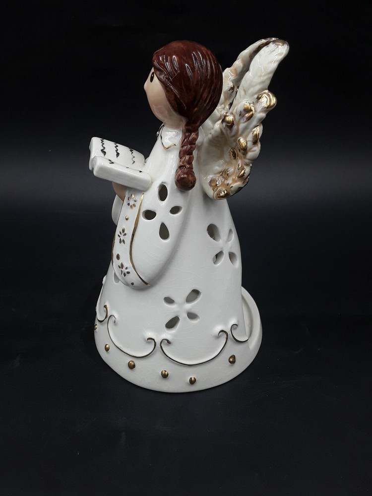 Caroling Angel Tea Lite Holder Ceramic