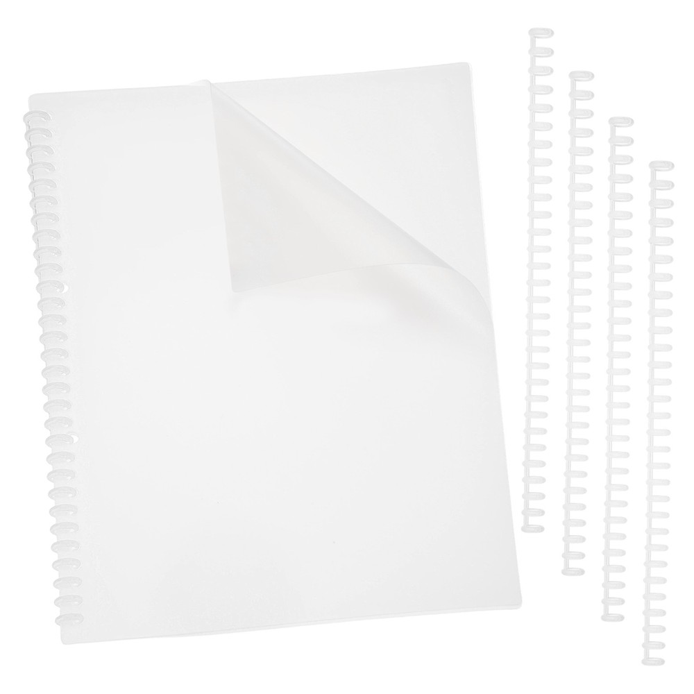 10Pcs Clear Presentation Binding Covers with 5Pcs 8.5mm Combs Kit, Transparent