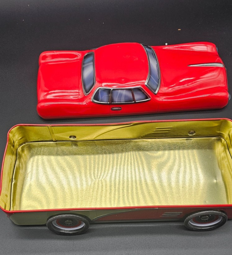 Vintage Silver Crane Co. Red Classic Tin Car