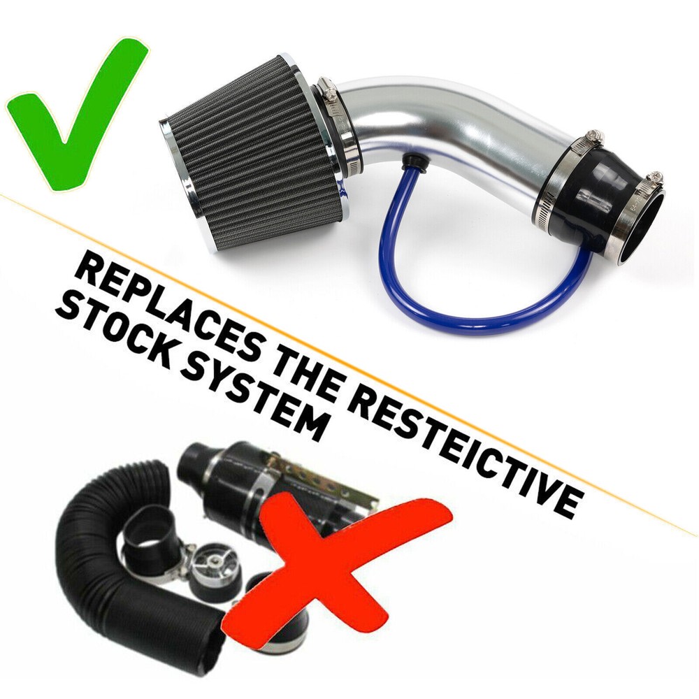 3" Cold Air Intake Filter Induction Kit Aluminum Pipe Power Flow Hose System