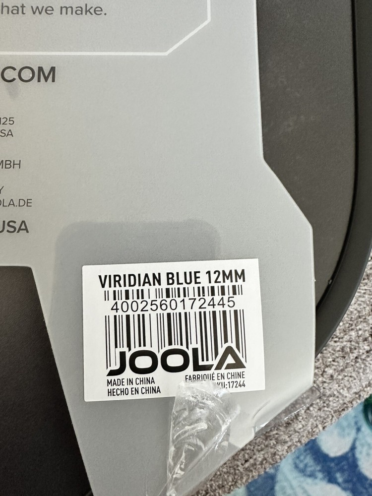Joola Viridian Blue 12MM pickleball paddle