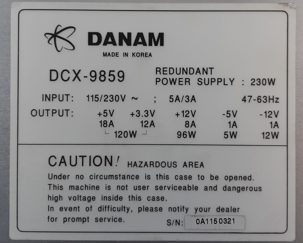 Danam DCX-9859 Power Supply