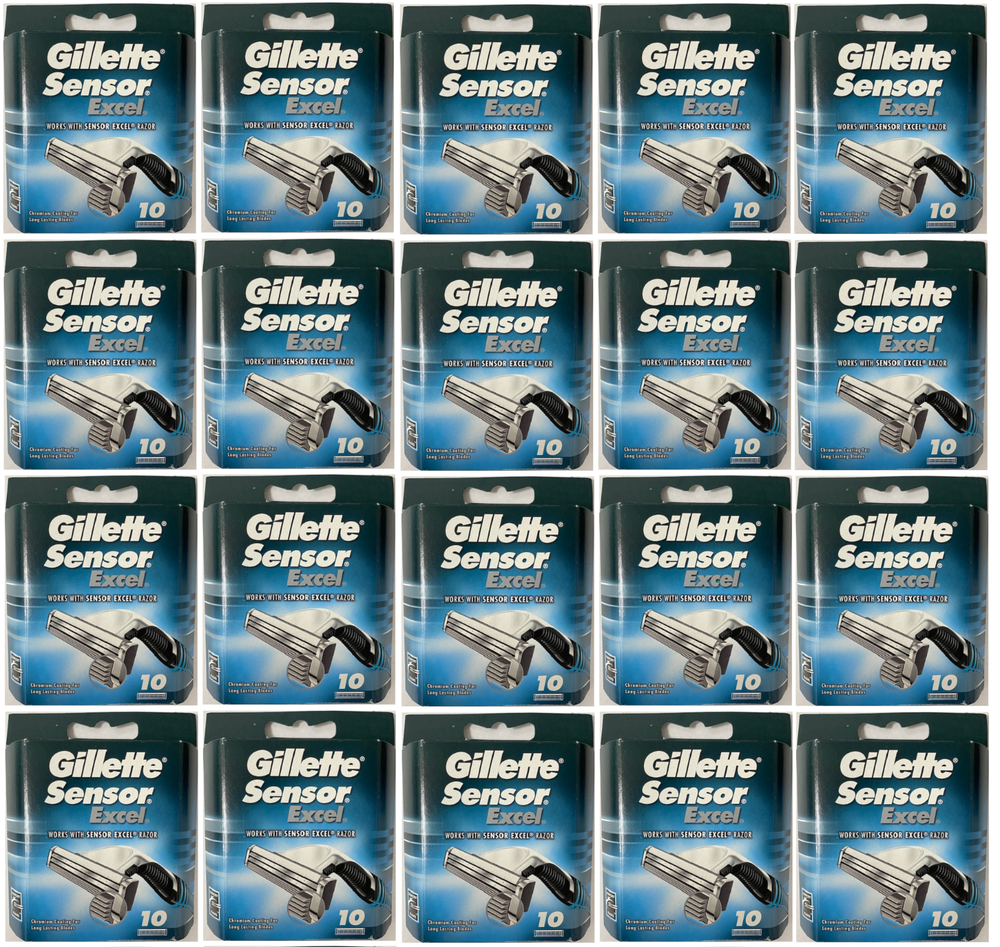 Gillette Sensor Excel Razor Blades - 200 Cartridges